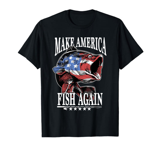 4th of July Fishing | Make America Fish Again USA Fisherman T-Shirt