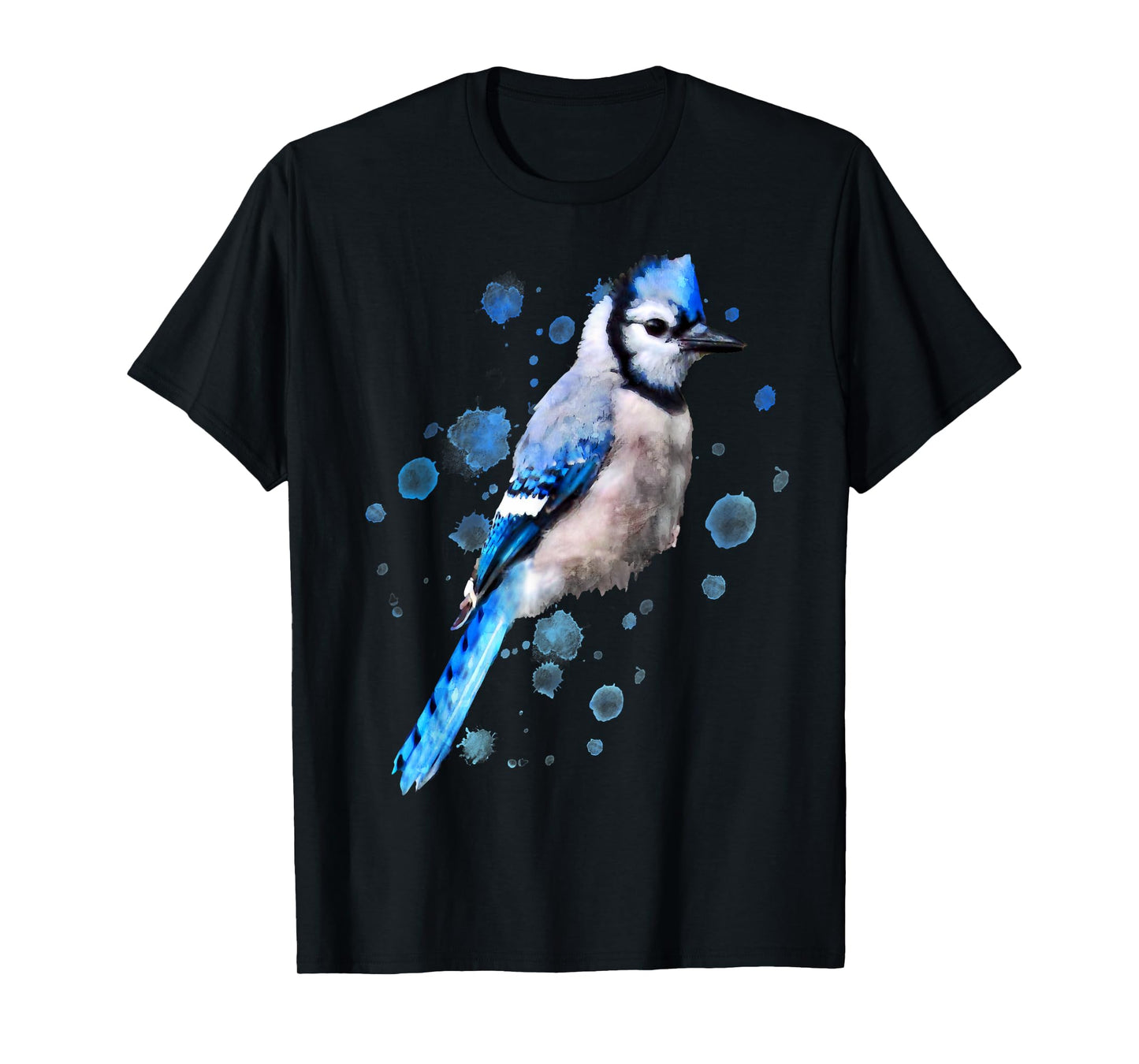 Watercolor blue jay bird artistic animal artsy painting T-Shirt
