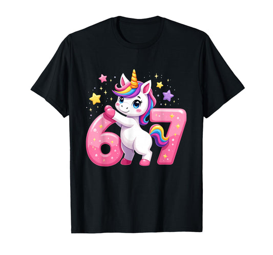 Funny 67 Unicorn Dabbing Six Seven Celebration for Kids T-Shirt