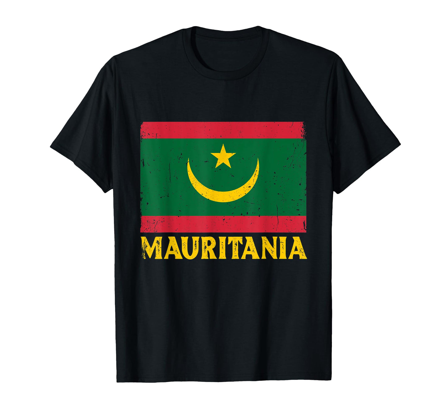 Distressed Retro Mauritania Flag Men Women Kids Patriotic T-Shirt