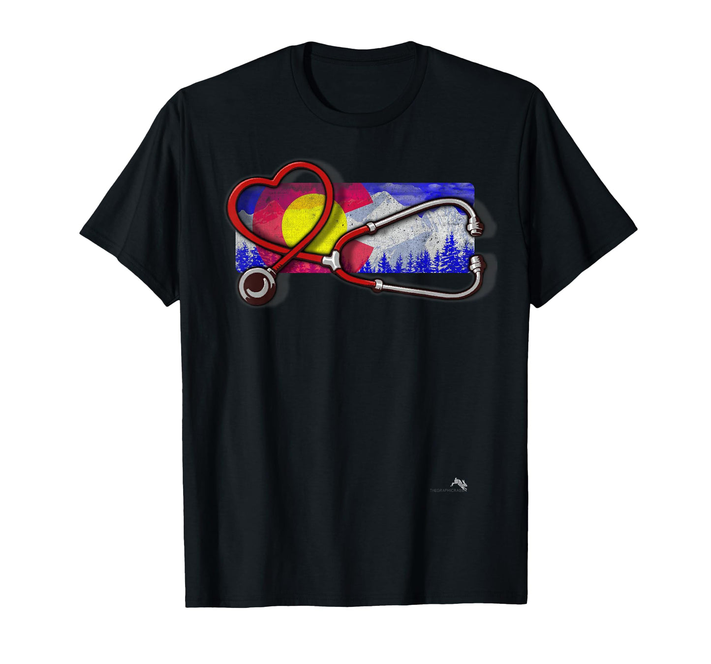 Colorado Nurse T-shirt - Heart & Stethoscope T-Shirt