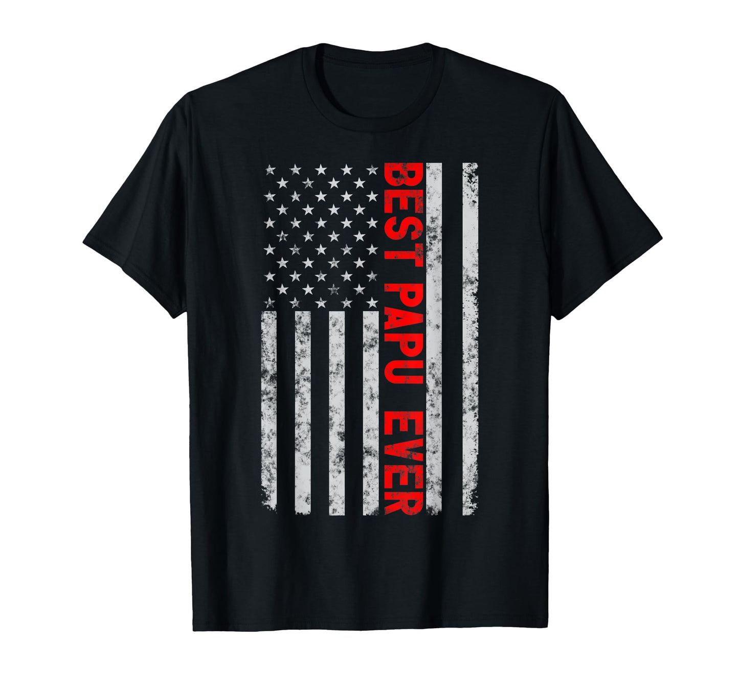 Best Papu Ever Funny Fathers Day Vintage American Flag T-Shirt for Women Men