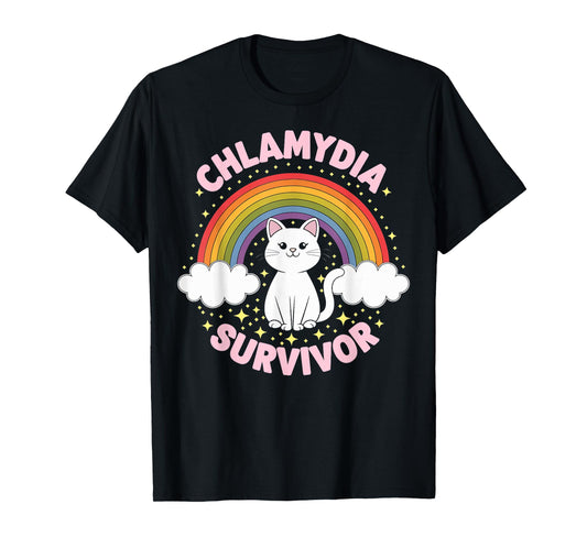 Chlamydia Survivor - Cat Rainbow Kitten Chlamydia T-Shirt