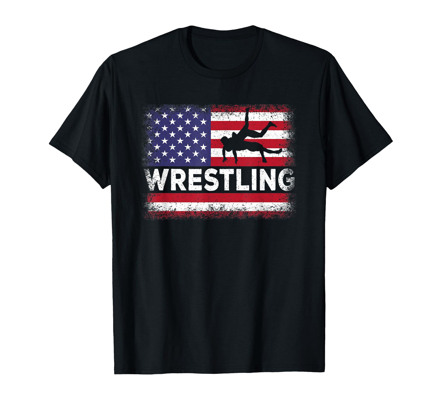 American Flag Wrestling Funny Wrestle Wrestler Men Women T-Shirt