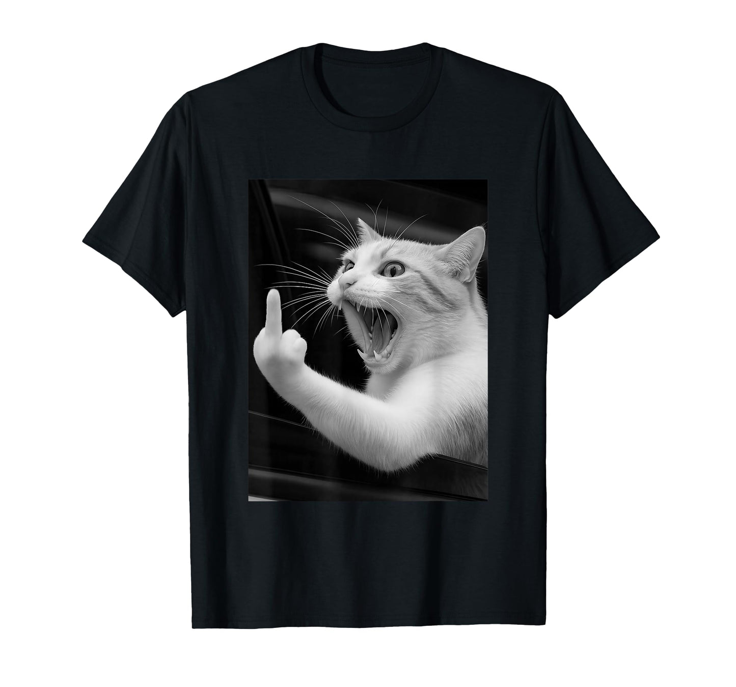 Funny Angry Cat Men Women Gift T-Shirt