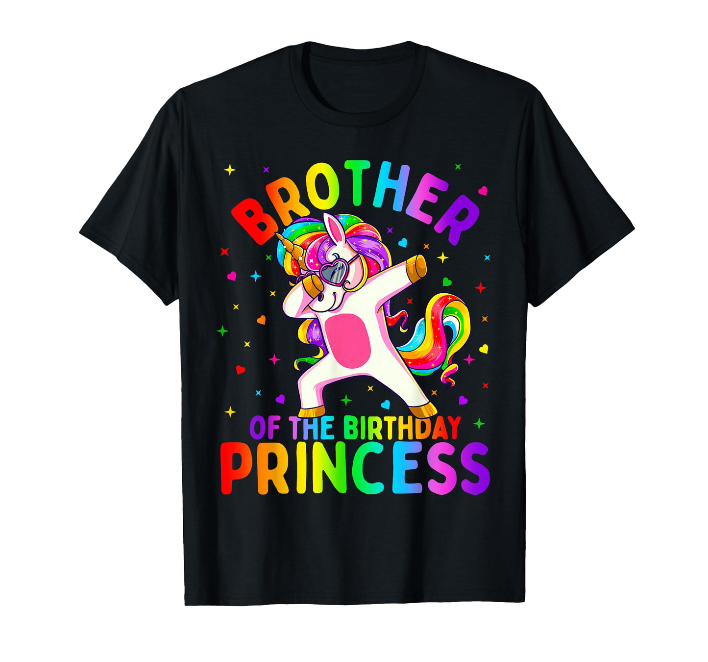 Brother of The Birthday Princess Girl Dabbing Unicorn T-Shirt Small