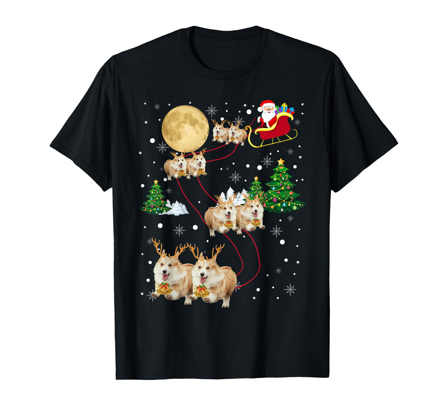 Corgi Dogs Tree Christmas Sweater Xmas Gifts For Pet Dog T-Shirt for Men Women Kids