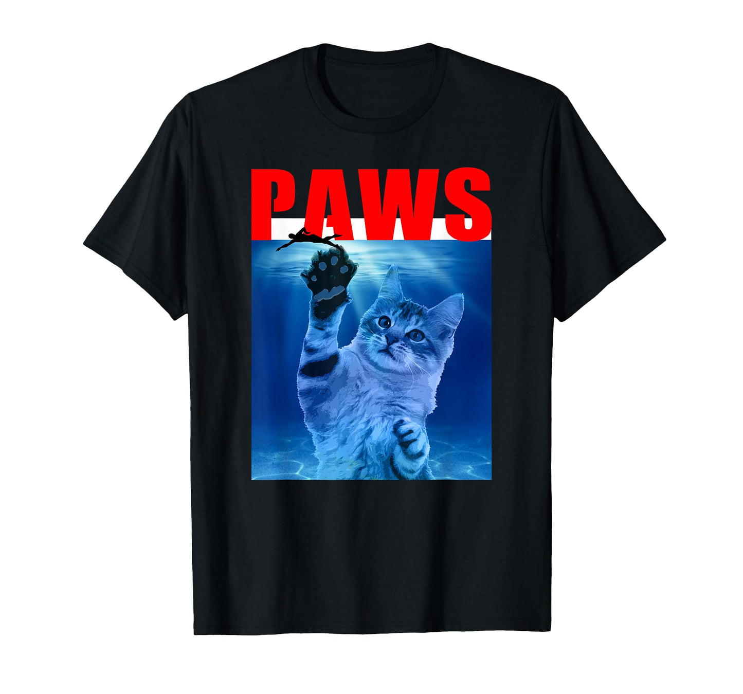 Paws Funny Cat Parody for Shark and Cat Lovers T-Shirt
