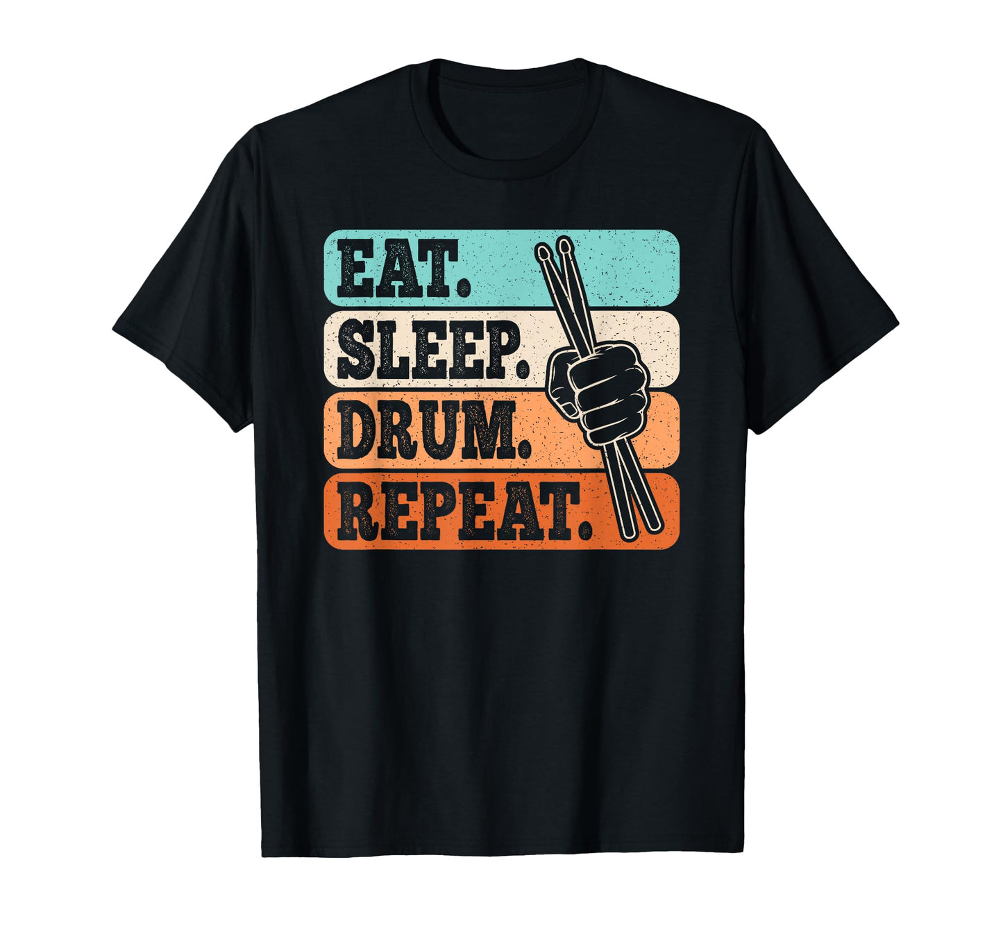 Eat Sleep Drum Repeat Funny Drummer Drumming Lover Men Boys T-Shirt