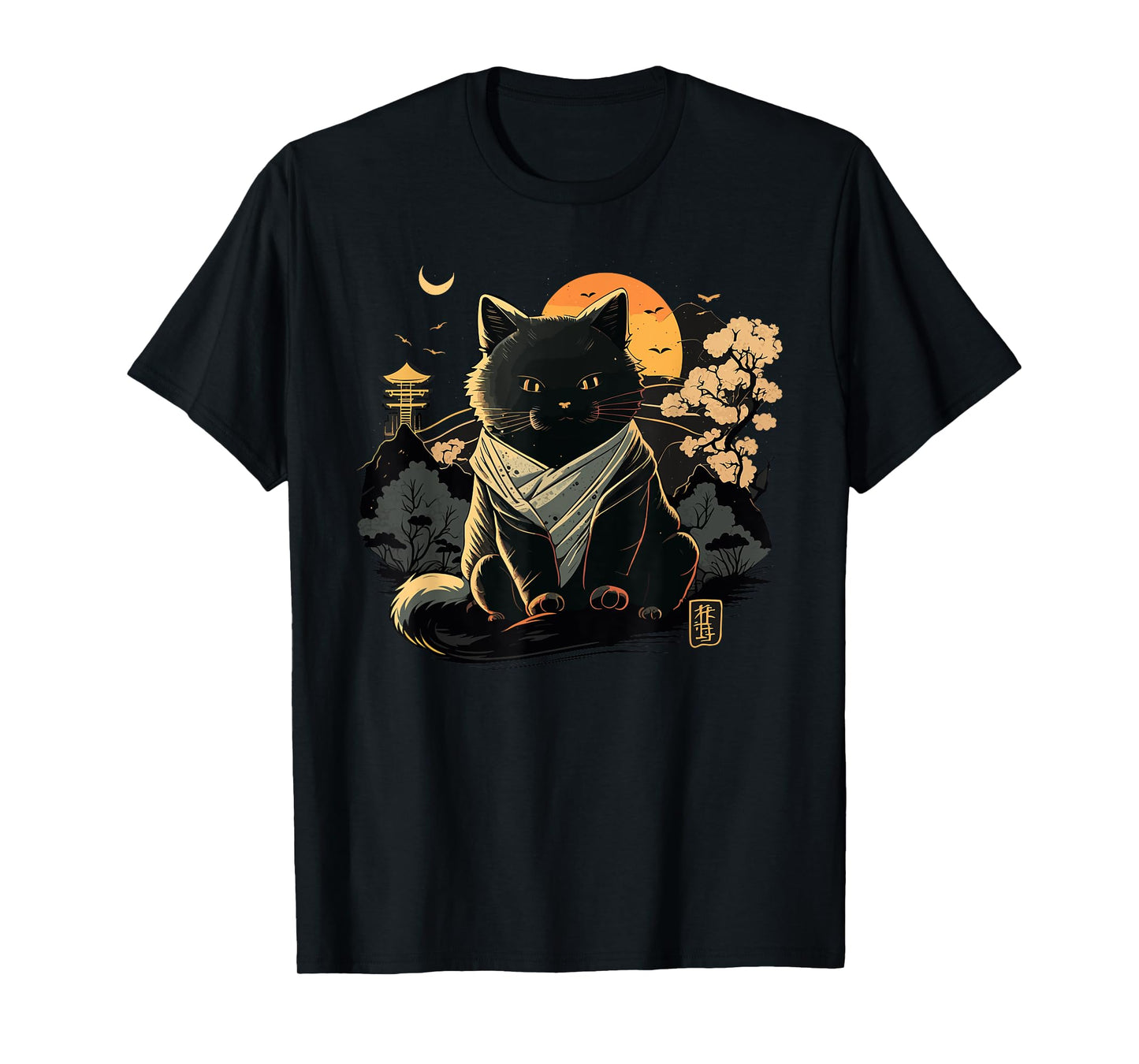 Cat Japan Style Funny Cat Gift Retro Vintage Anime Cat T-Shirt