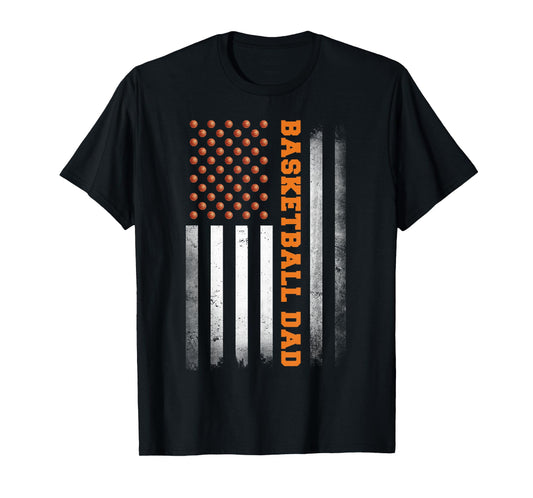 Basketball Dad USA US Flag Basketball Men T-Shirt