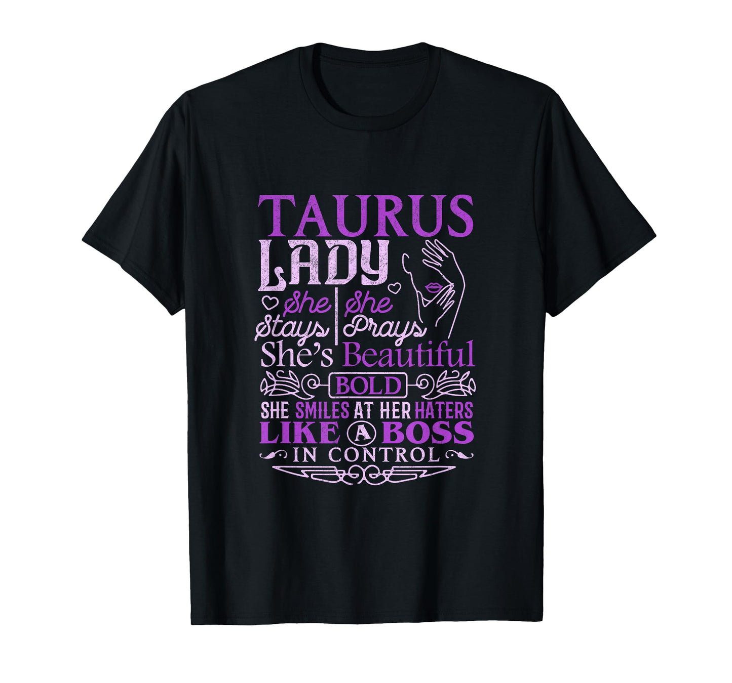Taurus Lady Shirt Astrology Zodiac Sign Taurus Woman Girl T-Shirt