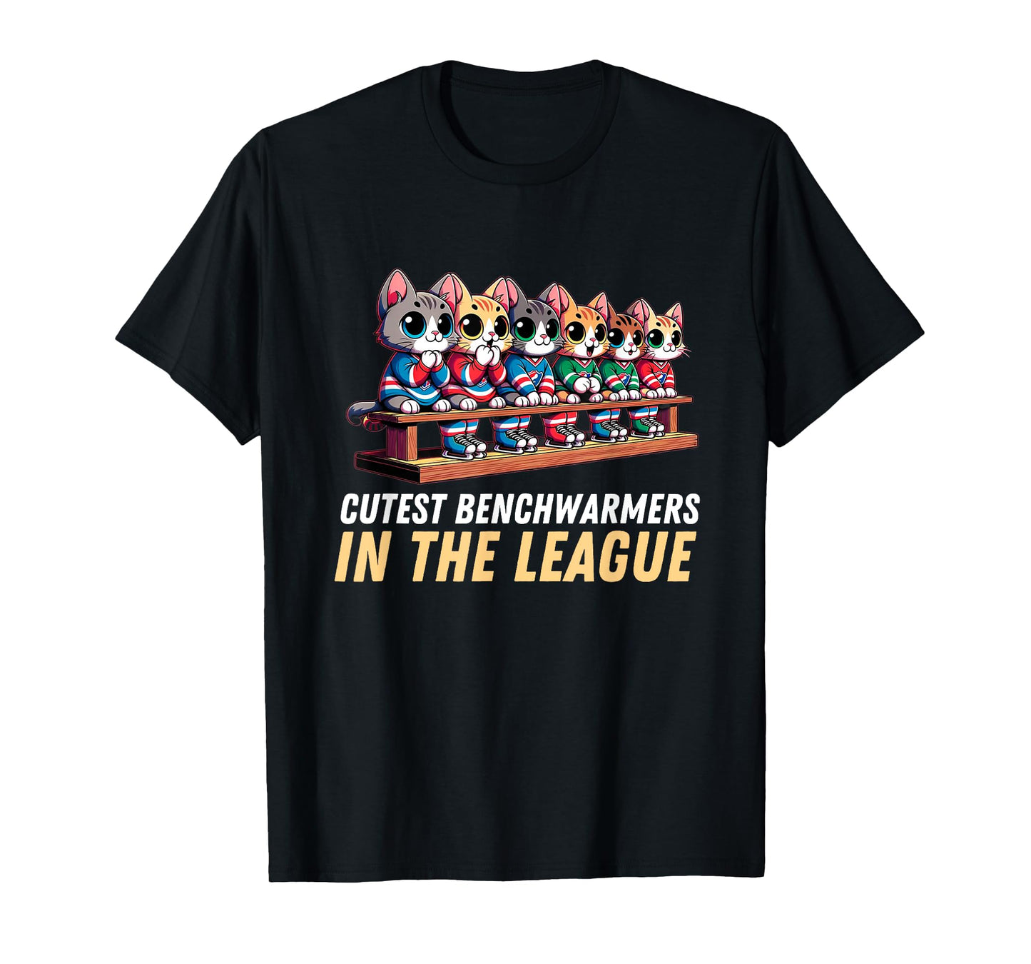 Cutest Benchwarmers in the League: Kitten Lineup Hockey Tee T-Shirt