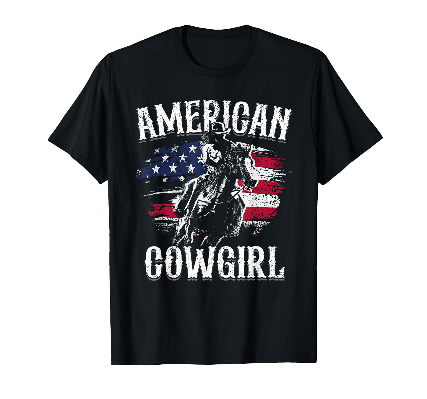 American Cowgirl Rodeo Barrel Racing Horse Riding Girl Gift T-Shirt
