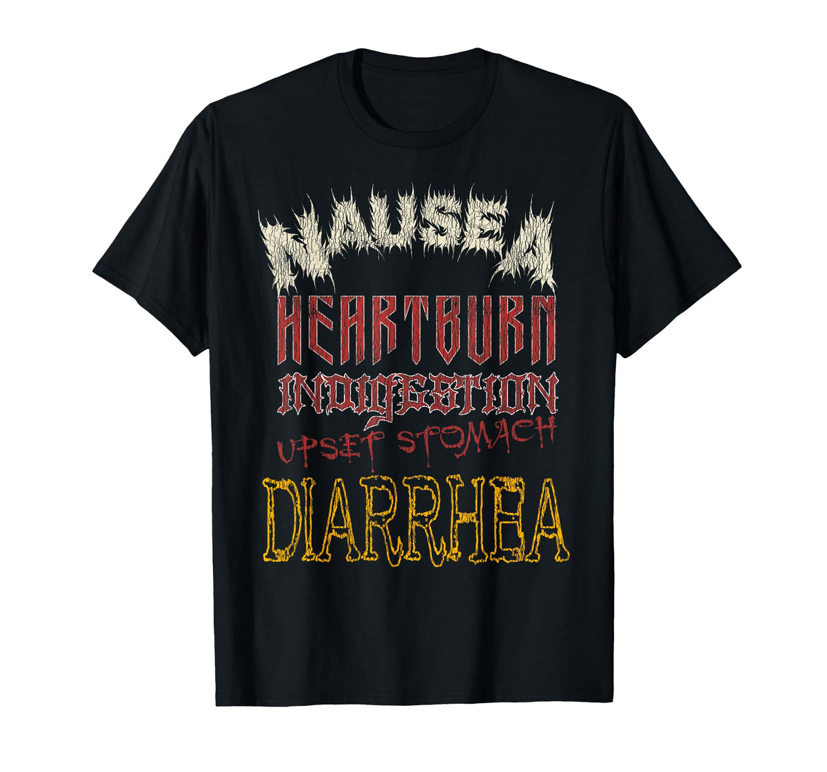 Thrash Metal Shirt, Funny Heavy Nausea Heartburn Concert T-Shirt