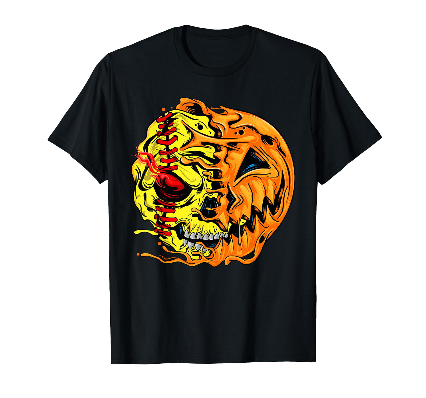 Softball Player Halloween Pumpkin Skeleton, Skull Kids Girls T-Shirt