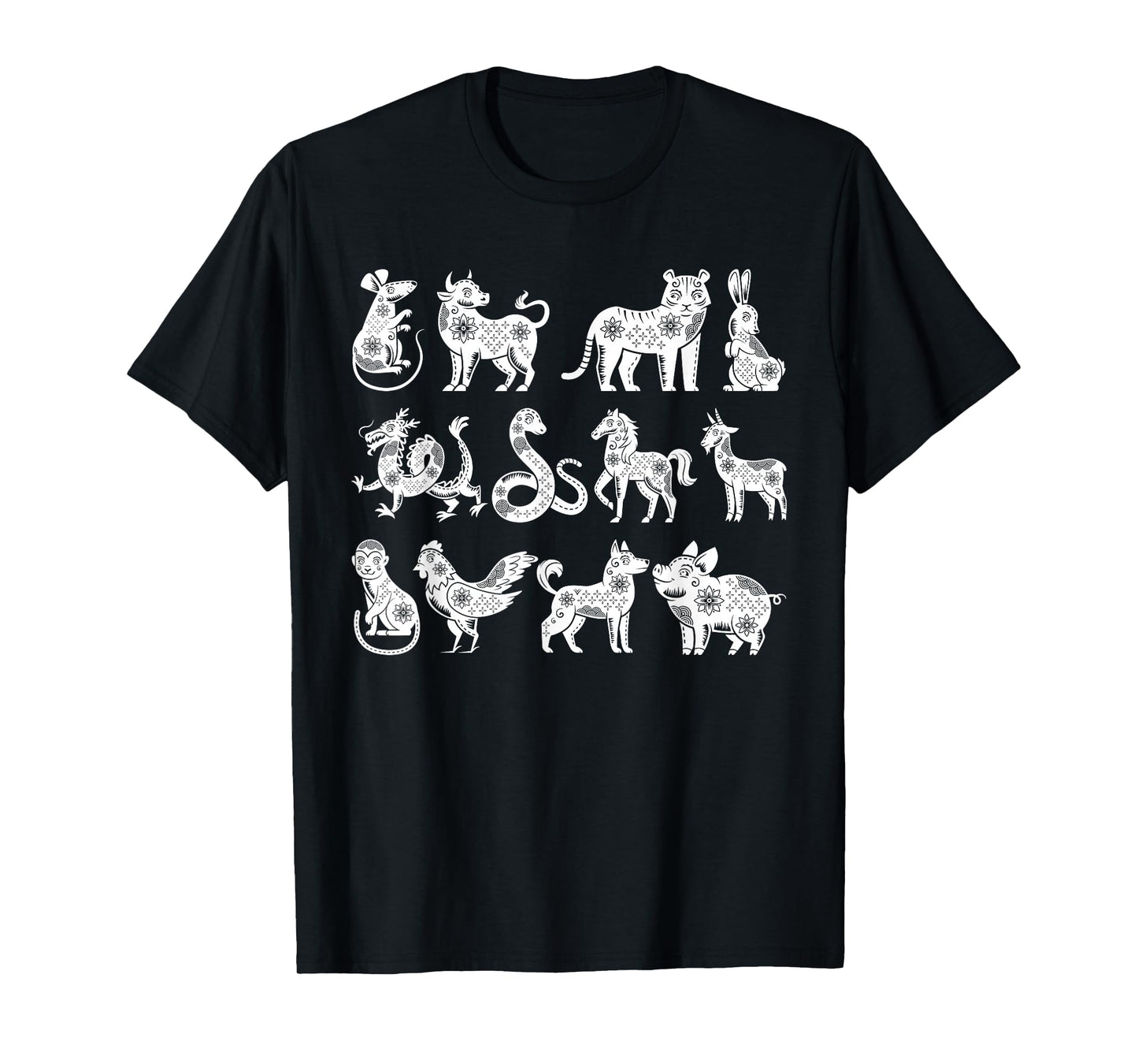 Chinese Zodiac Animals In Order Lunar Chinese New Year T-Shirt