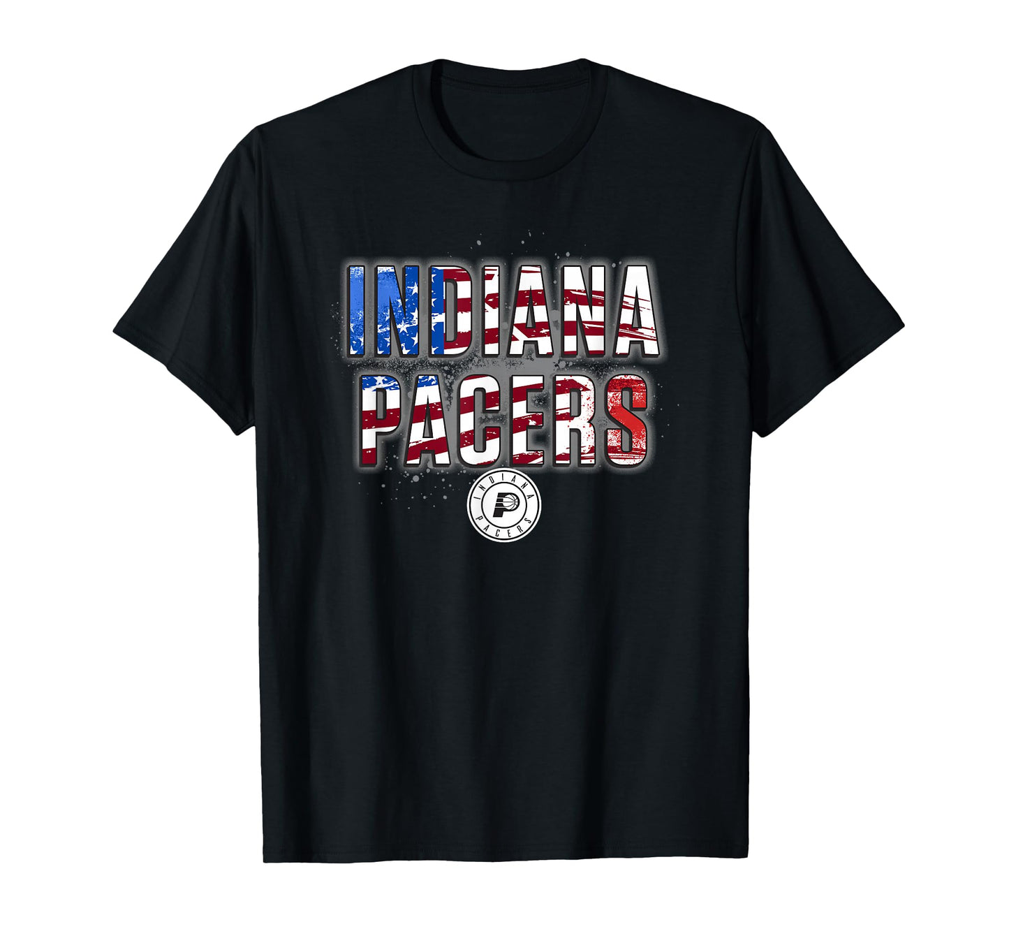 NBA Indiana Pacers American Flag Distressed Paint Spill T-Shirt