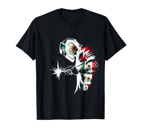 Mexican Welder. Mexican Flag T-Shirt