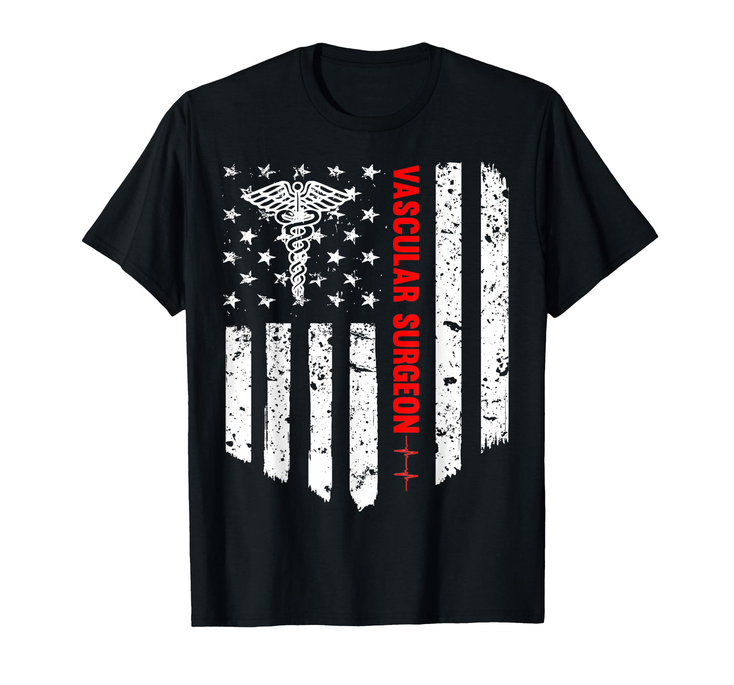 Vascular Surgeon American Flag Patriotic Medicine Gift Women Men T-Shirt