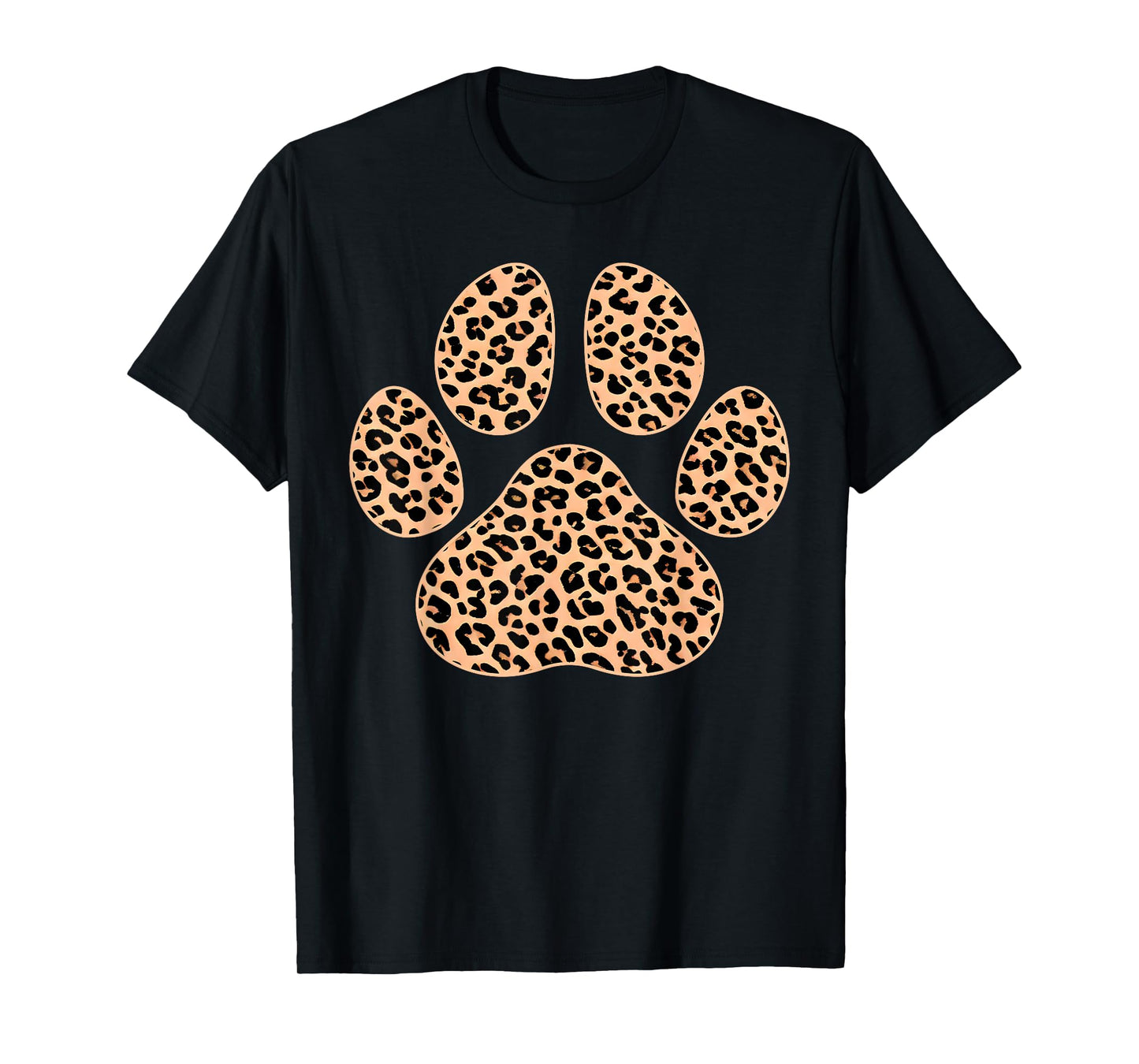 Cat Paw Print Cute Leopard Pattern Dog Lover Leopard Print T-Shirt