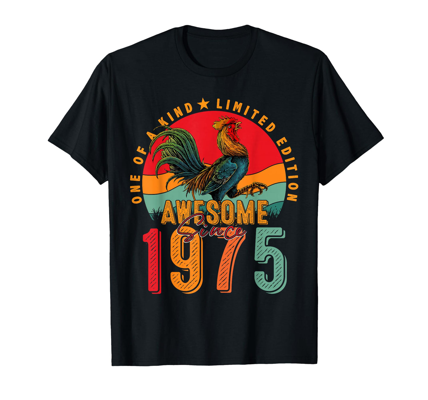 50th Birthday Chicken Awesome Since 1975 Farmer 50 Years Old T-Shirt