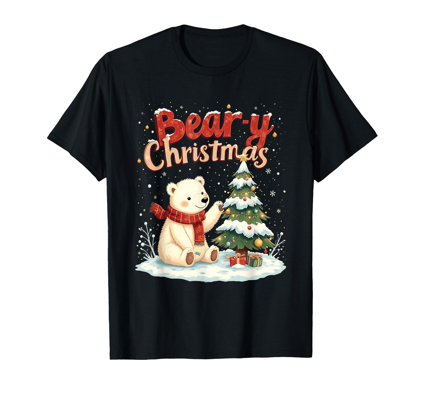 Bear-y Christmas Cute Polar Bear Holiday Pun Gift T-Shirt