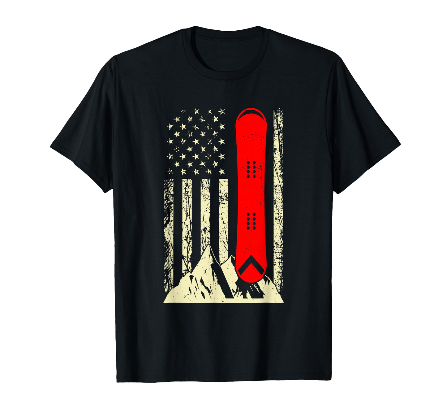 Snowboarding Skiing Snowboard American Flag Snowboarder T-Shirt