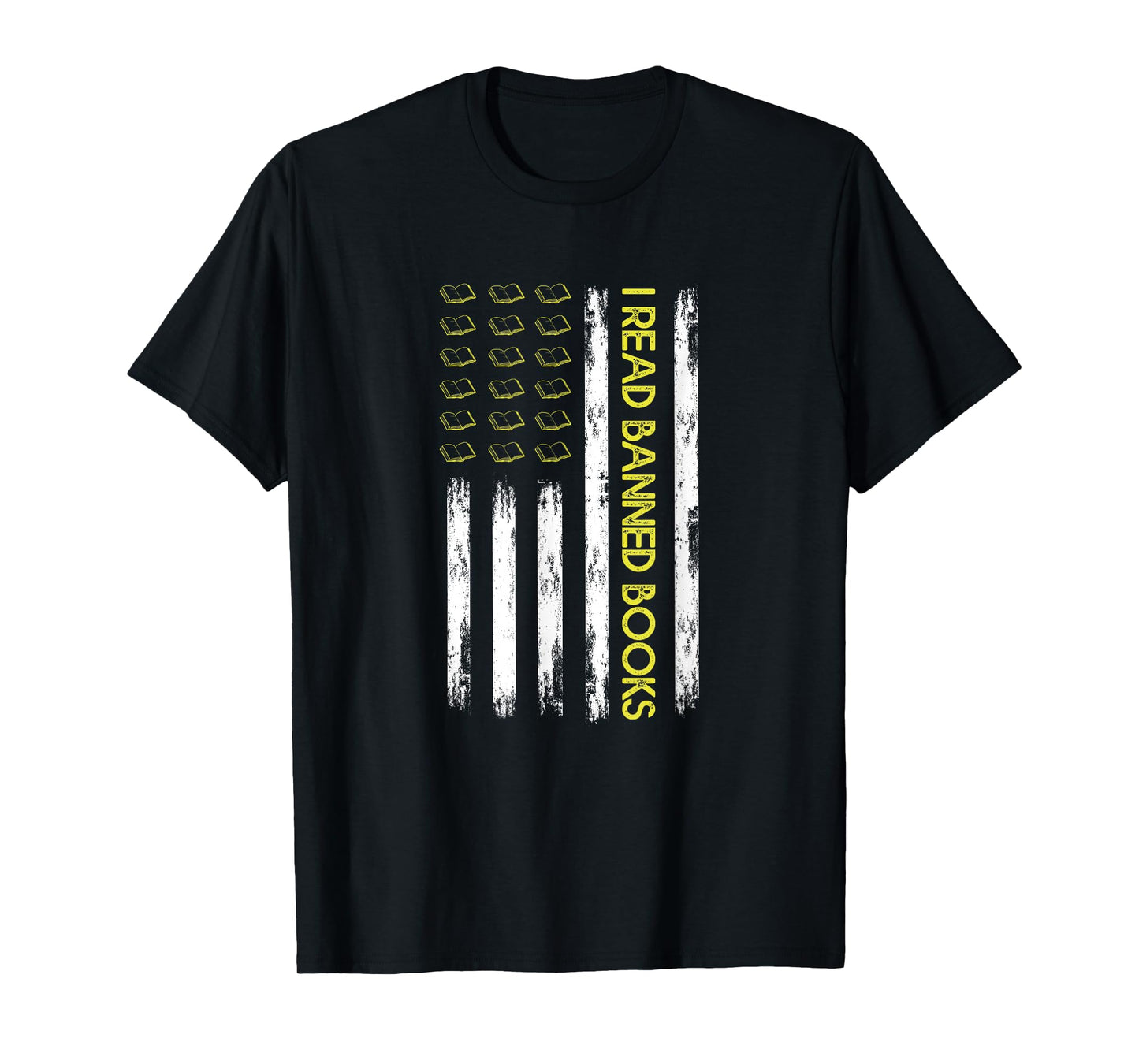 I Read Banned Books Retro USA Flag Reading Librarian Reader T-Shirt