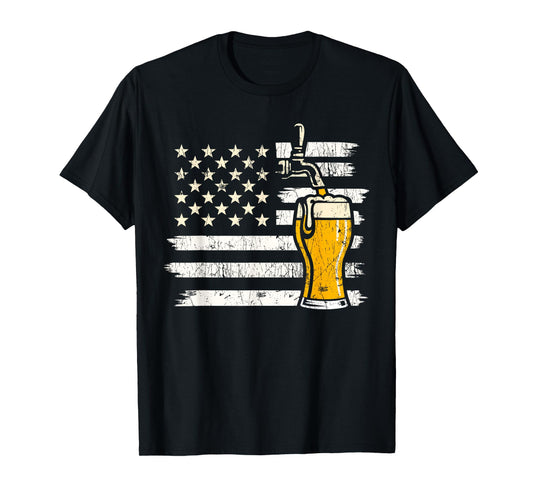 Beer American Flag USA T-Shirt