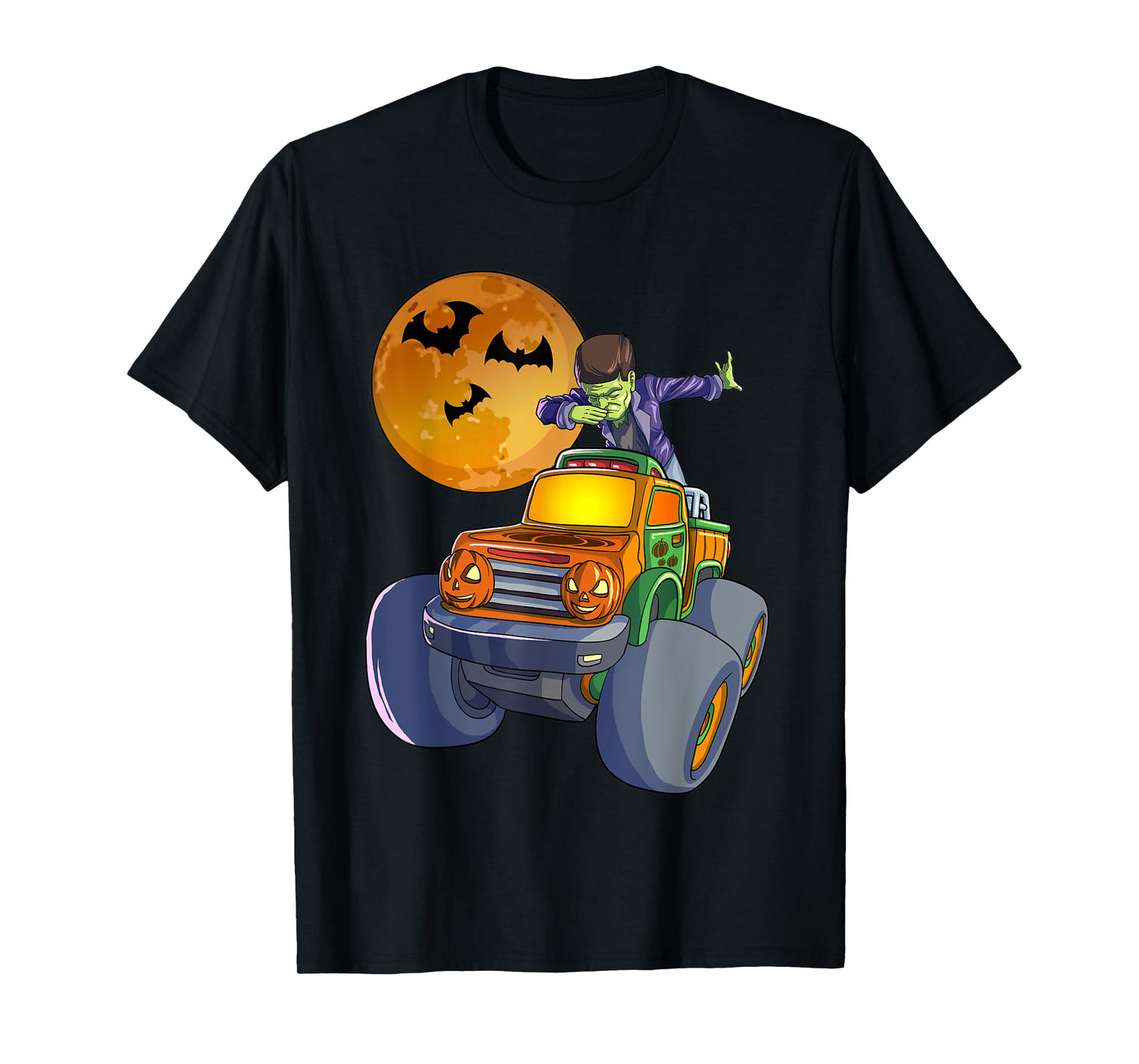 Dabbing Frankenstein Halloween Monster Truck Halloween T-Shirt