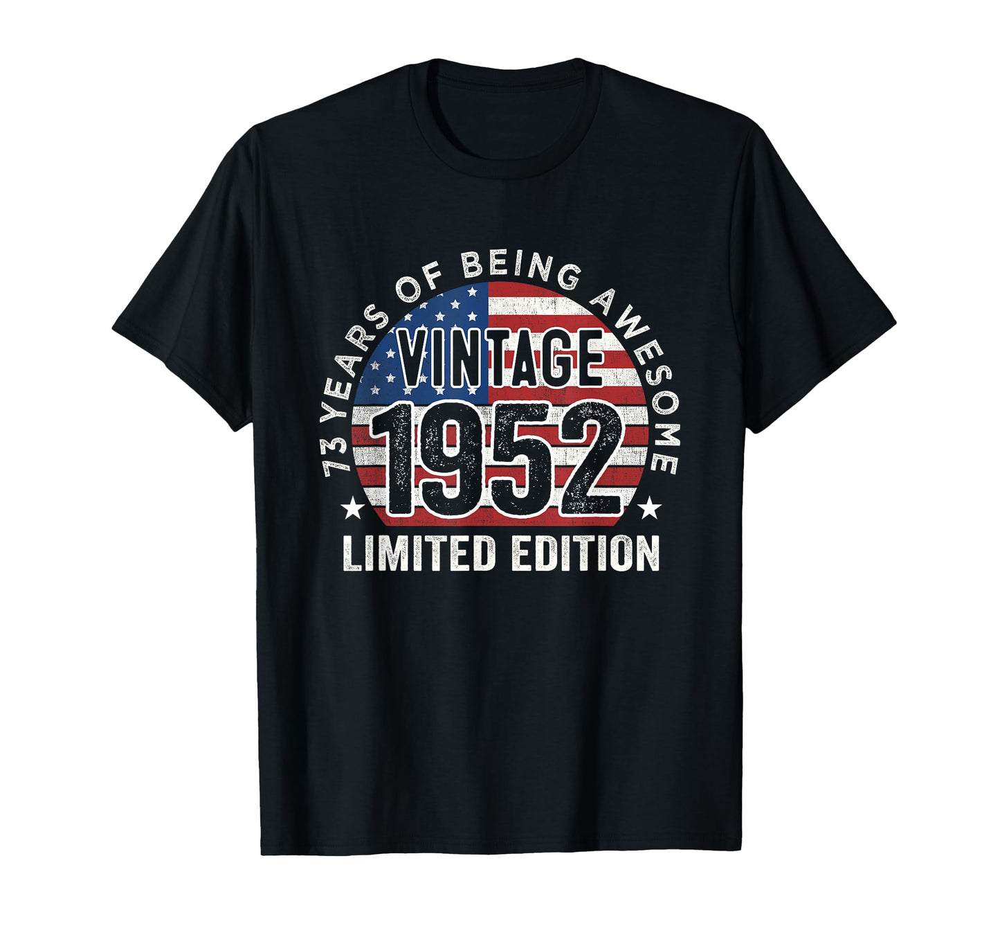 73rd Birthday Gifts Men Vintage 1952 73 Years Old USA Flag T-Shirt