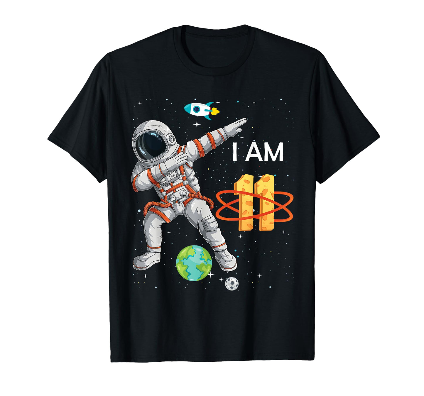 11 Years Old Birthday Boy Astronaut Space 11th B-Day T-Shirt