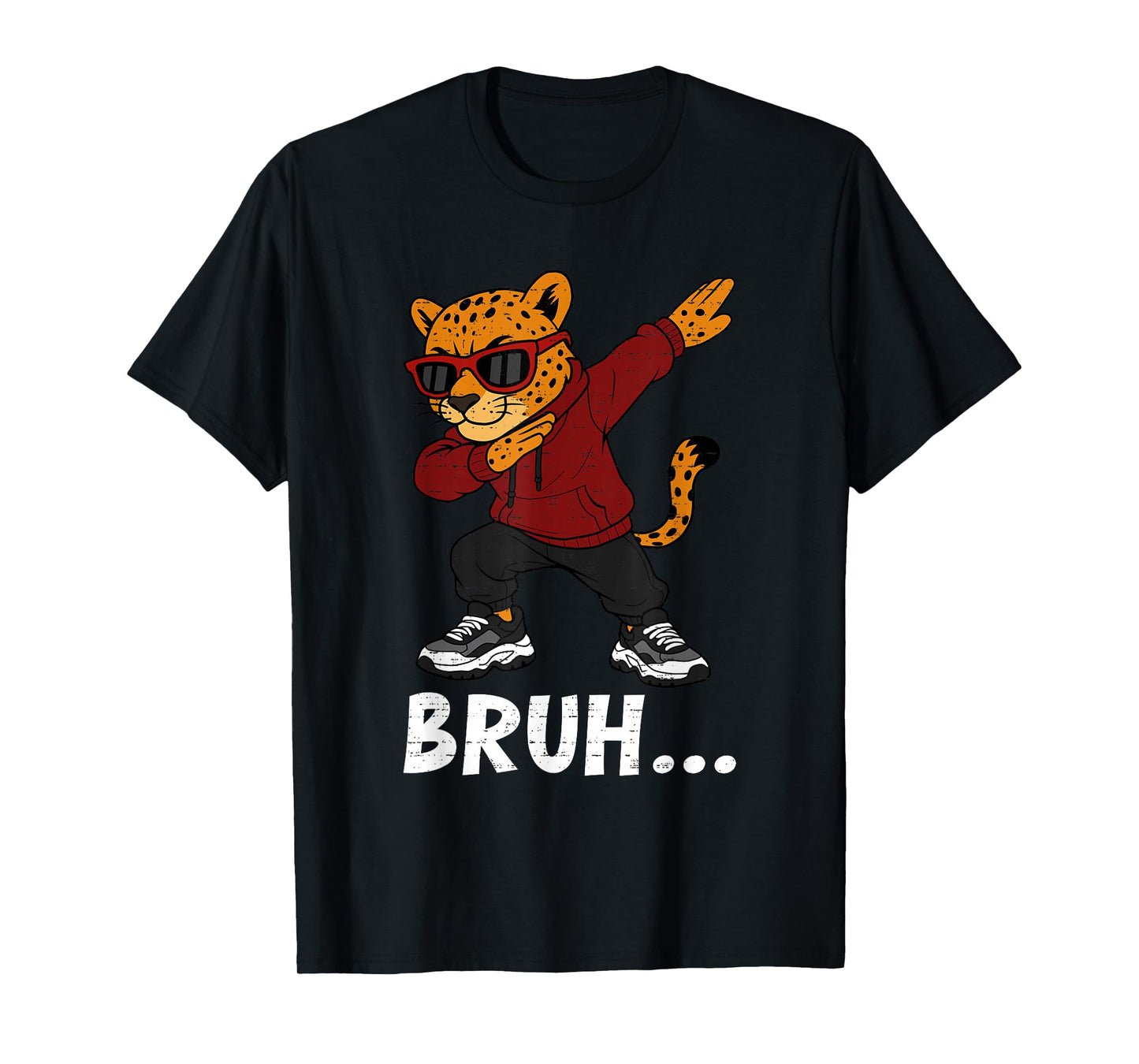 Funny Dabbing Cheetah Bruh Bro Dab Meme Humor Animal Lovers T-Shirt