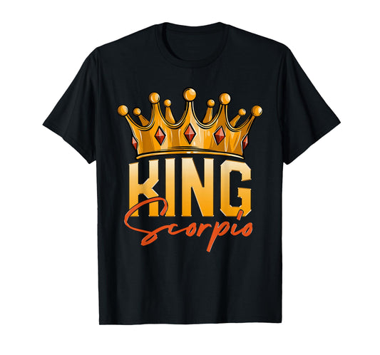 King Scorpio Men Zodiac Birthday Crown T-Shirt