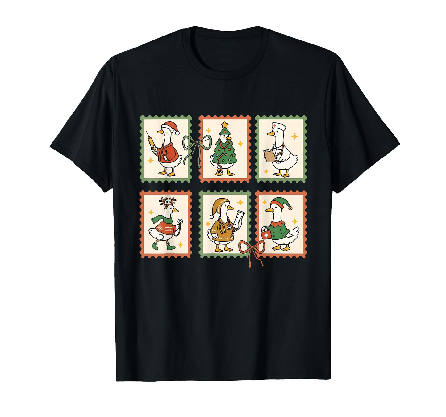Christmas Goose Funny Nurse RN Festive Holiday Men Women T-Shirt