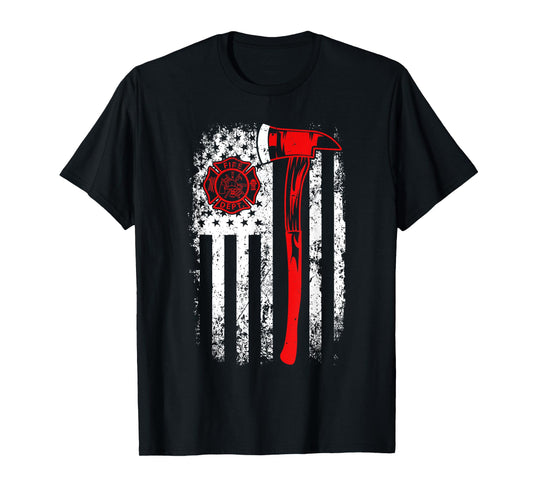 American Flag Firefighter For Fireman Patriotic Fire Fighter T-Shirt