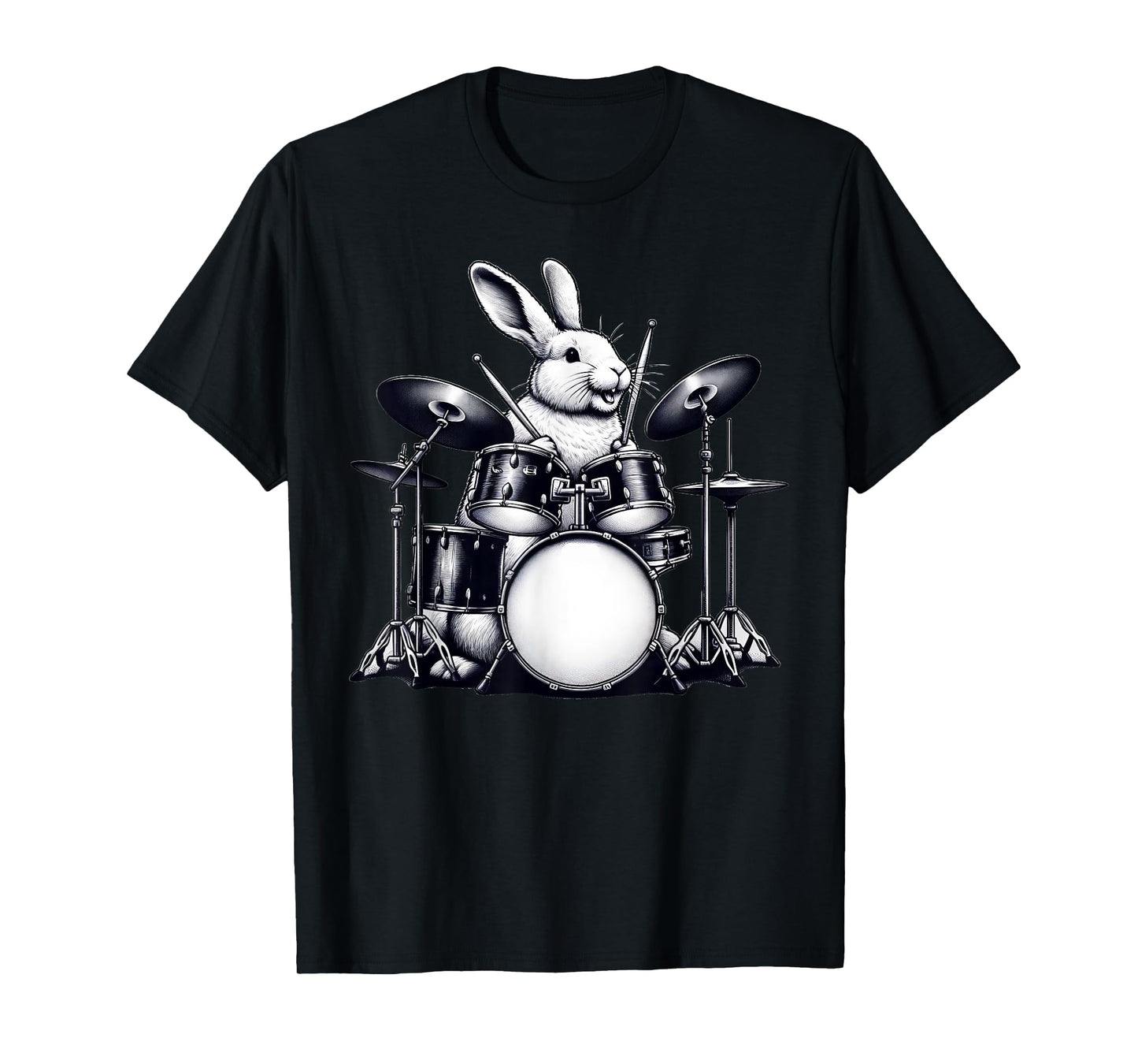 Cute Rabbit Bunny Playing Drums Rabbits Drummer Music T-Shirt