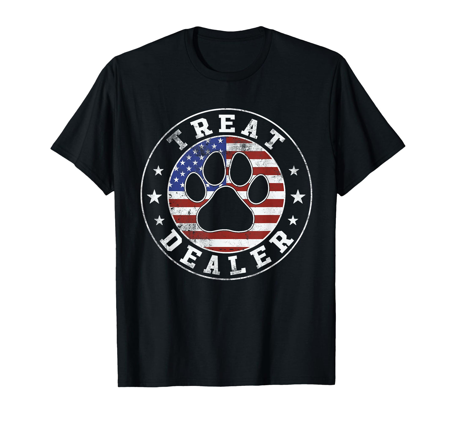 Dog Treat Dealer Dog Lover US American Flag Men Women T-Shirt