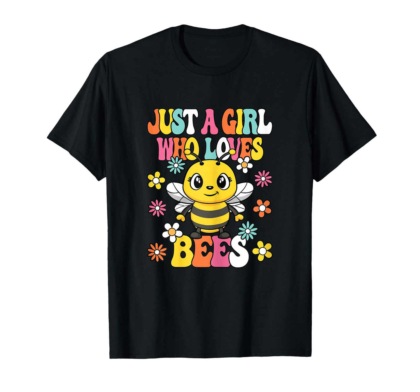 Just A Girl Who Loves Bees Cute Groovy Beekeeper Honey Kids T-Shirt