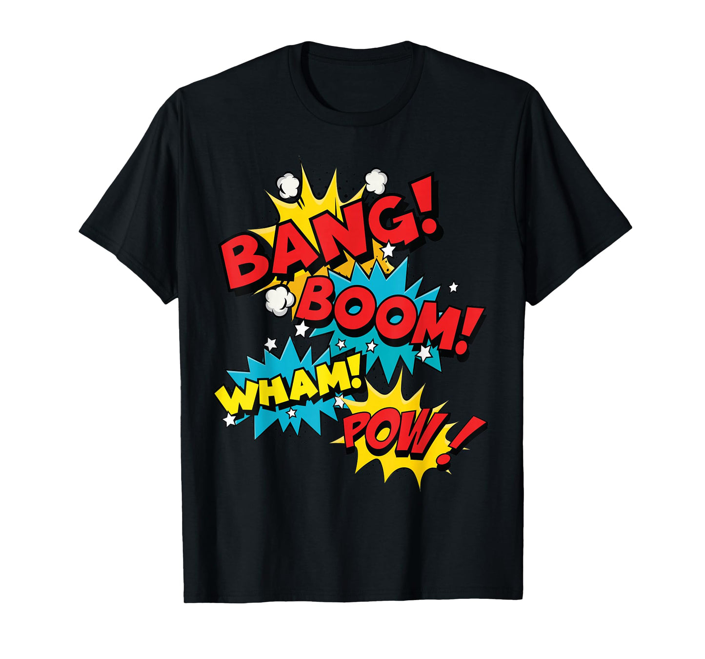 Bang Boom Wham Pow Comic Sound Effect Design T-Shirt