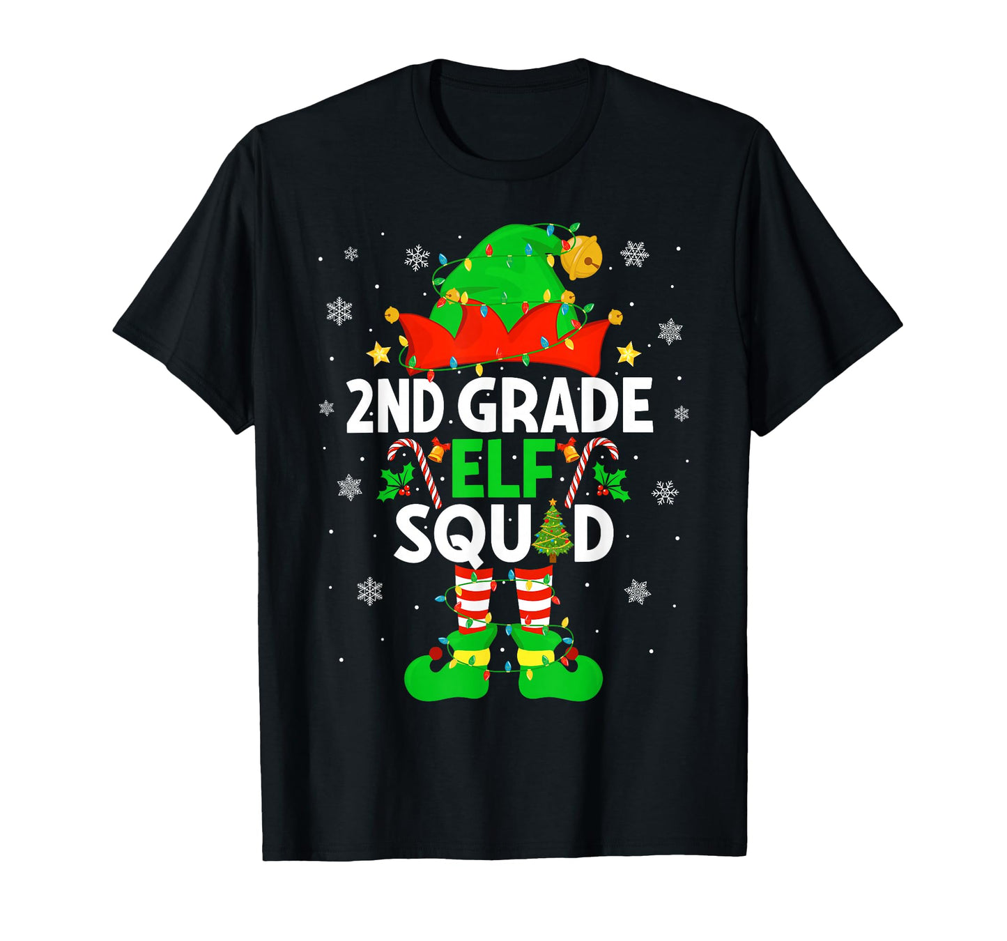2nd Grade Elf Squad Christmas Second Grade Xmas Teacher T-Shirt