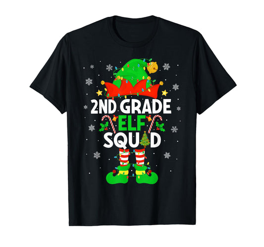 2nd Grade Elf Squad Christmas Second Grade Xmas Teacher T-Shirt