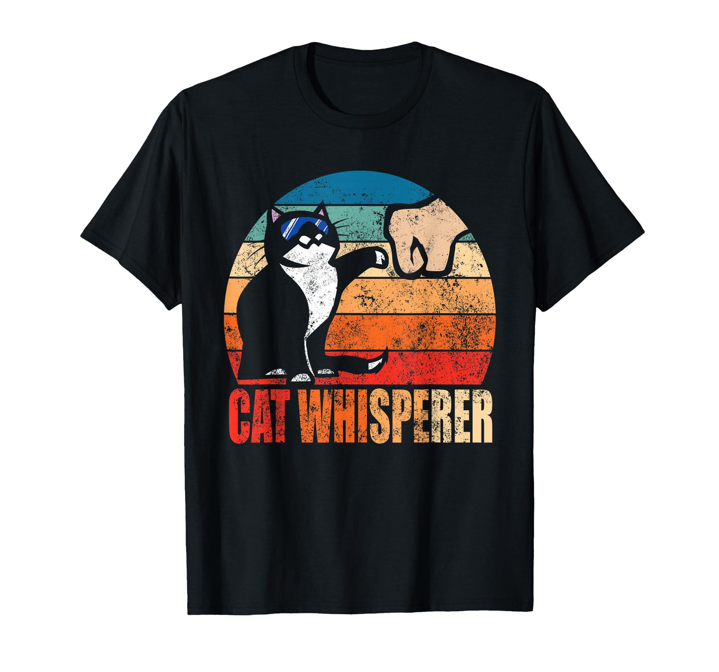 Funny Retro Best Cat Whisperer with Fist Bump Gift T-Shirt