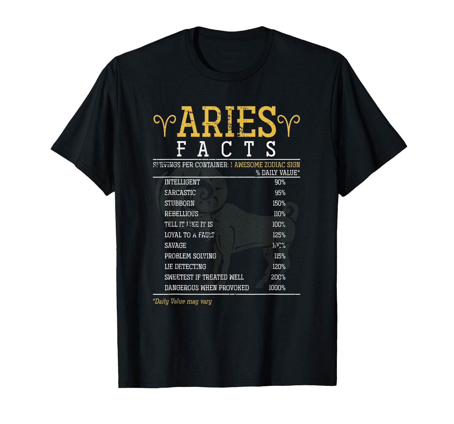 Aries Facts Zodiac Sign T-Shirt
