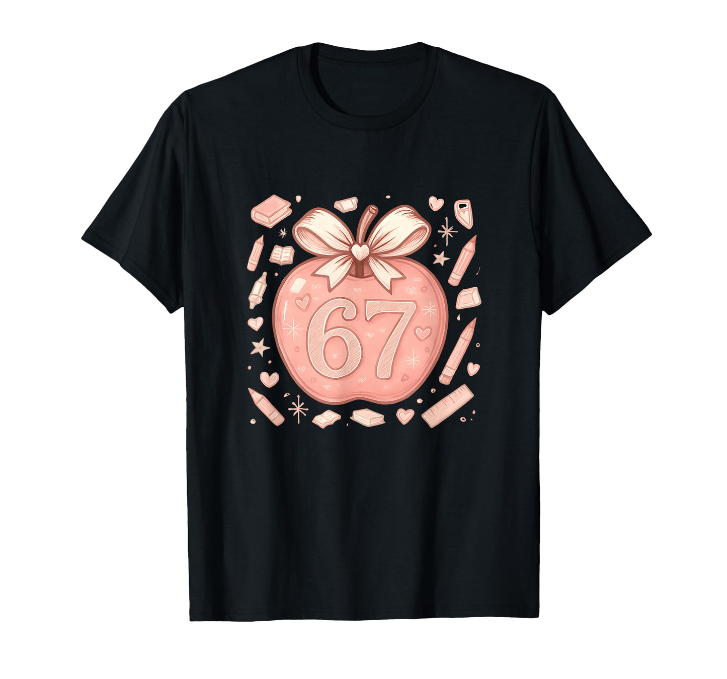 67 Meme Teacher Six Seven Teachers Coquette Soft-core Apple T-Shirt