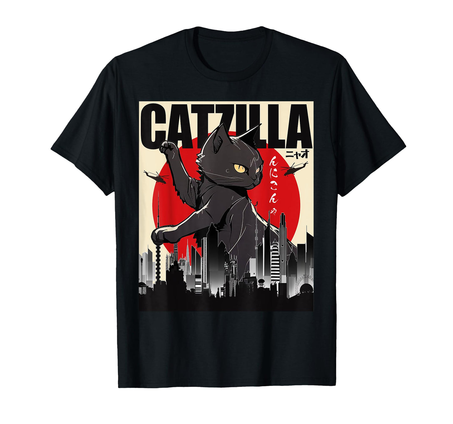 Catzilla Funny Cat Shirt, Funny Cat T-shirt, Cat Lover T-Shirt