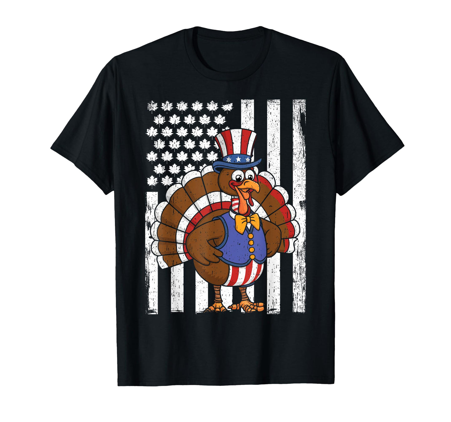 Happy Turkey Day Thanksgiving USA Flag Patriotic Funny T-Shirt