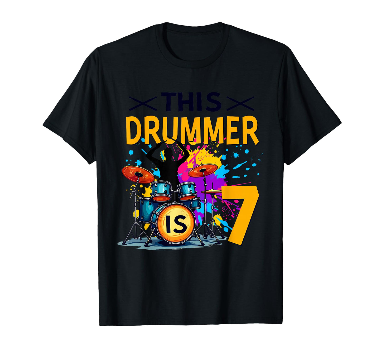 This Drummer is 7 Year Old Birthday Drumming Themed T-Shirt