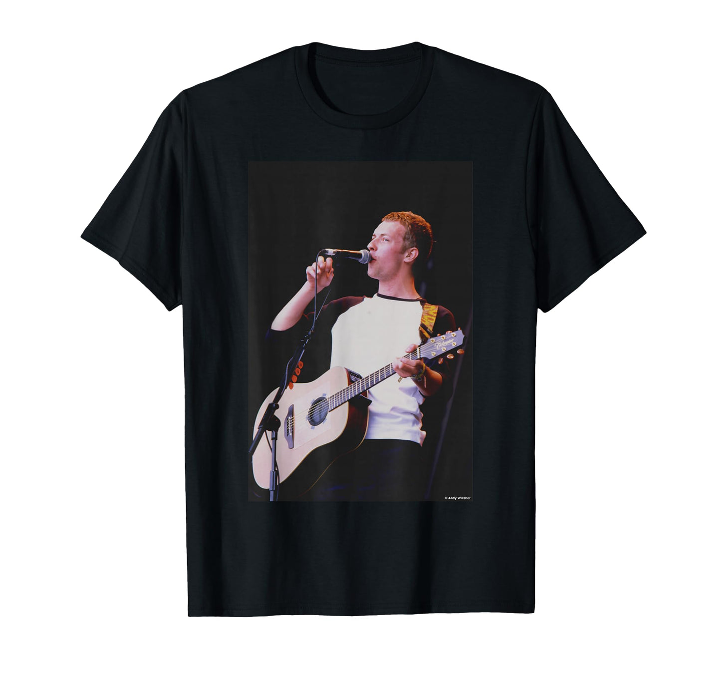Chris Martin Coldplay Glastonbury 2000 by Andy Willsher T-Shirt